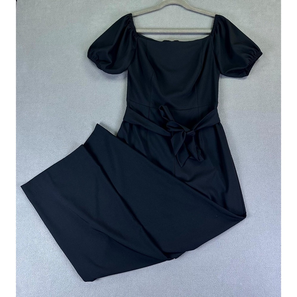 Lilly Pulitzer Jumpsuit Womens 4 Black Jada Off the Shoulder Sleek Chic Wide Leg